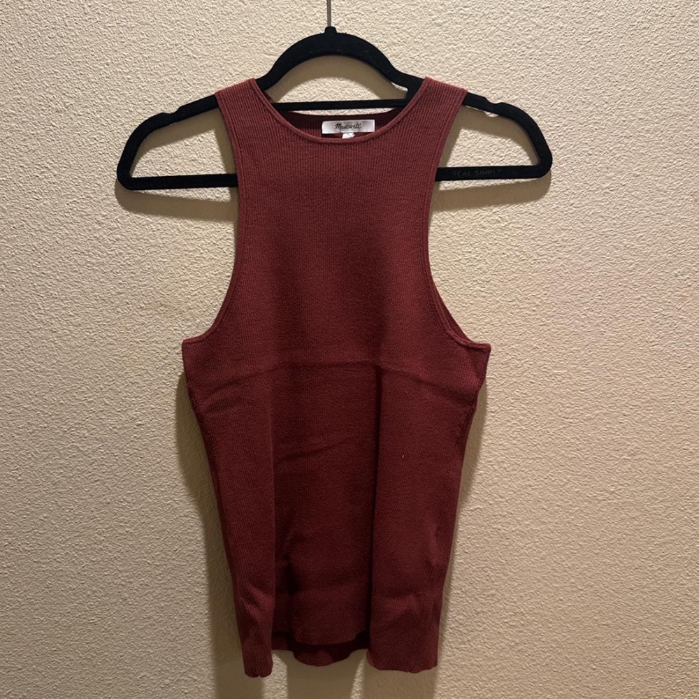 Madewell Ribbed Tank Top in Rust